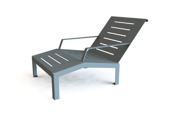 Chaise longue en acier galvanisé, parfaite pour se détendre confortablement dans votre jardin ou sur votre terrasse.