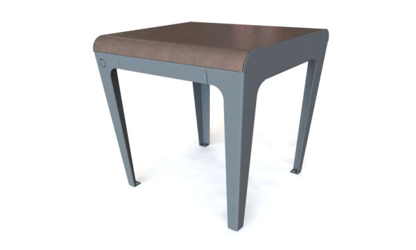 Table pour espace pause avec une structure en acier et un plateau en composite et chanvre